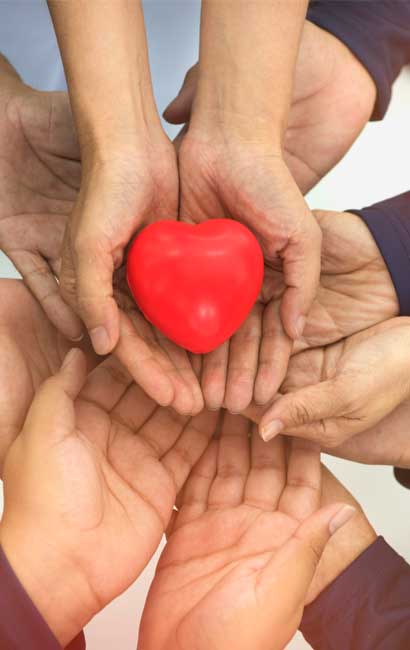 hands holding symbolic heart