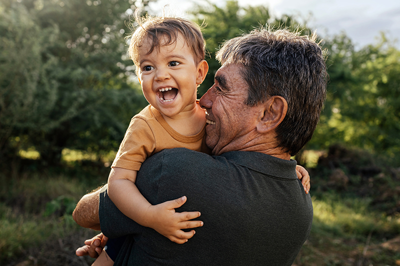 grandfather with grandson